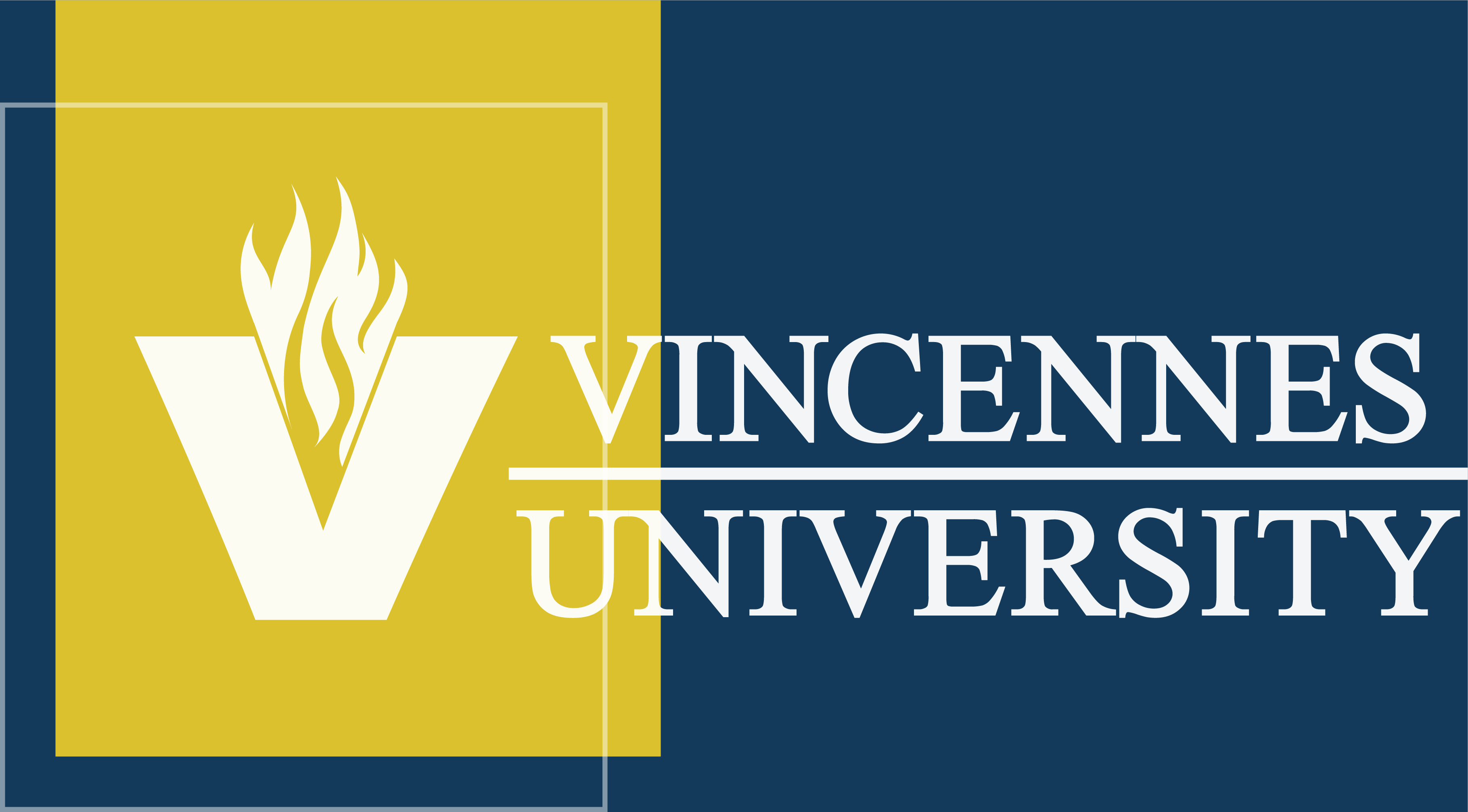 VU logo in VU gold and VU blue